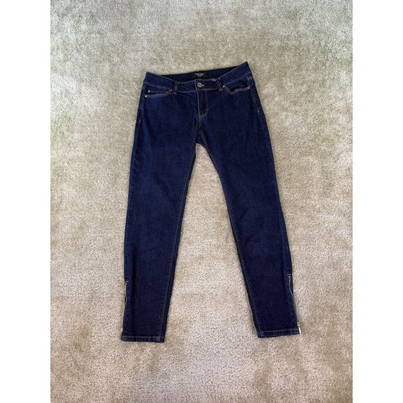 White House Black Market Jeans Womens 4P The Skimmer Ankle Zip Dark Denim E198 - Picture 1 of 16